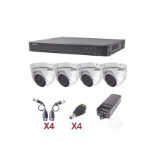 KIT TurboHD 1080p / DVR 4 Canales / 4 Cámaras Eyeball (exterior 2.8 mm) / Transceptores / Conectores